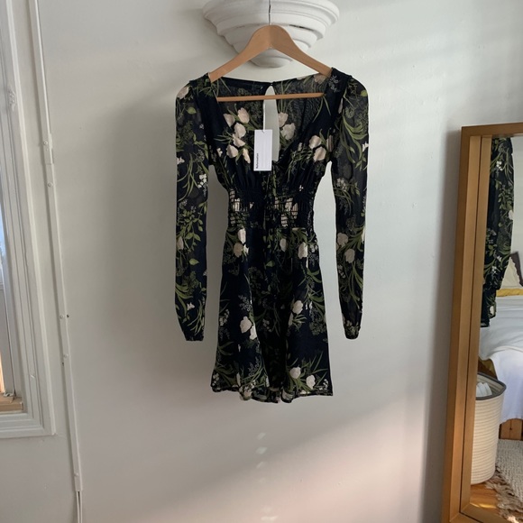 NWT Reformation Wilder Dress Black Floral So Cute! - Picture 6 of 6